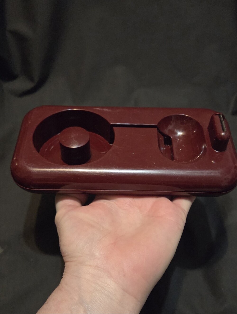 Vintage Burgundy Tenex Horizontal Tape Dispenser 7x3.5"